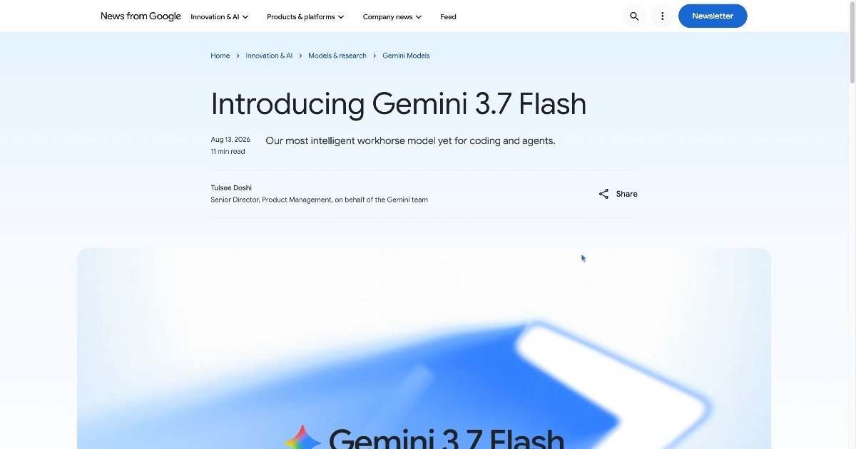 Capture d'écran de Gemini 3.7 Flash