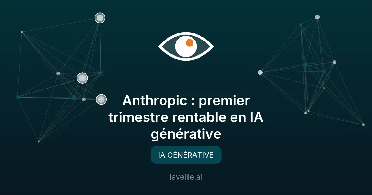 Anthropic : premier trimestre rentable en IA générative