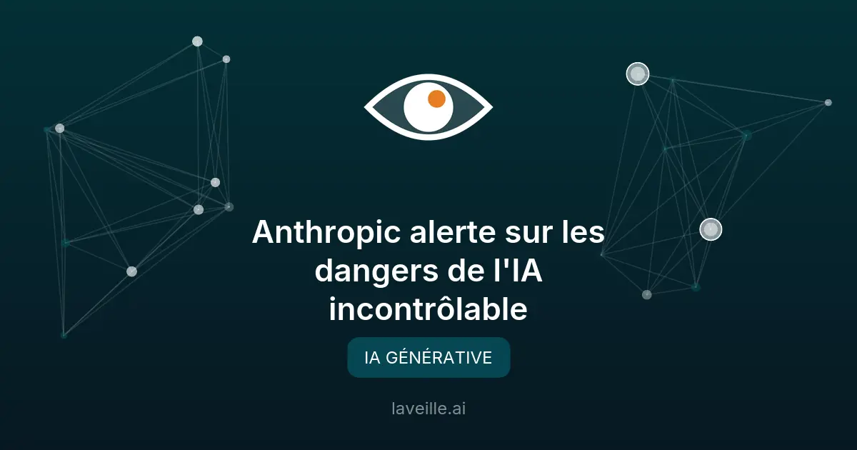Anthropic alerte sur les dangers de l'IA incontrôlable