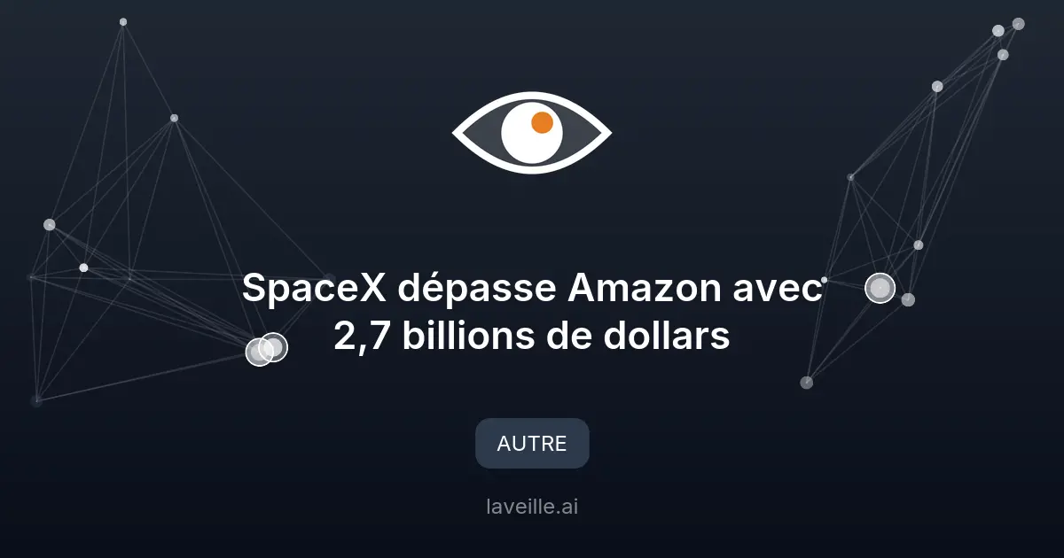 SpaceX dépasse Amazon avec 2,7 billions de dollars