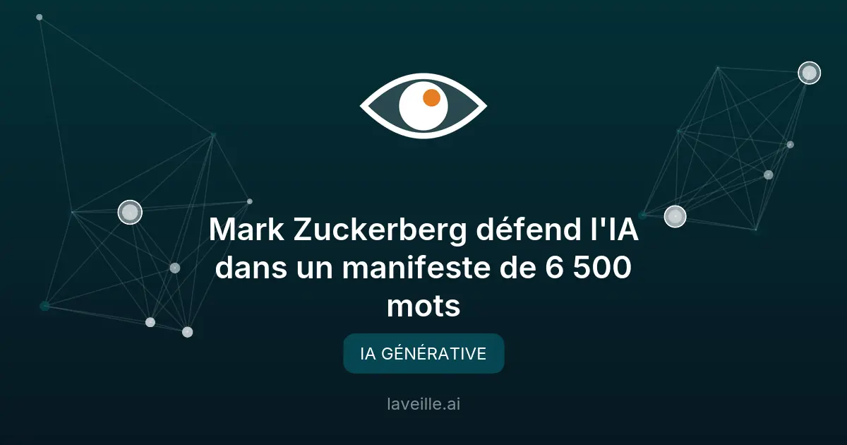 Mark Zuckerberg défend l'IA dans un manifeste de 6 500 mots