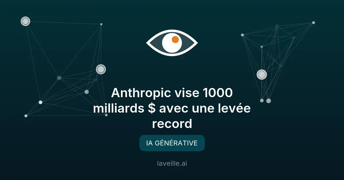 Anthropic vise 1000 milliards $ avec une levée record